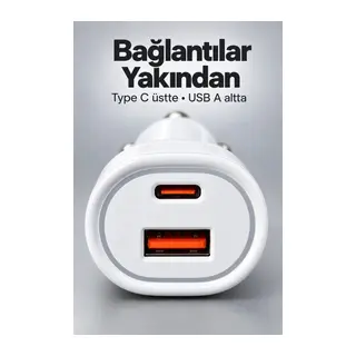 40W Maksimum Güçlü Araç İçi Şarj Cihazı