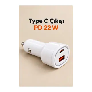 PD 22W Type C Çıkışlı Araç Şarj Cihazı