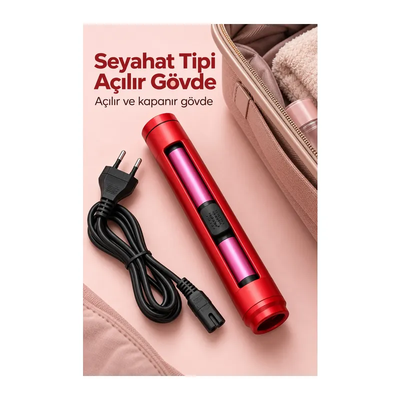 Saç Uçlarına Şekil Veren Seyahat Tipi Maşa ve Düzleştirici