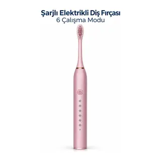 Pembe Şarjlı Elektrikli Diş Fırçası 6 Modlu