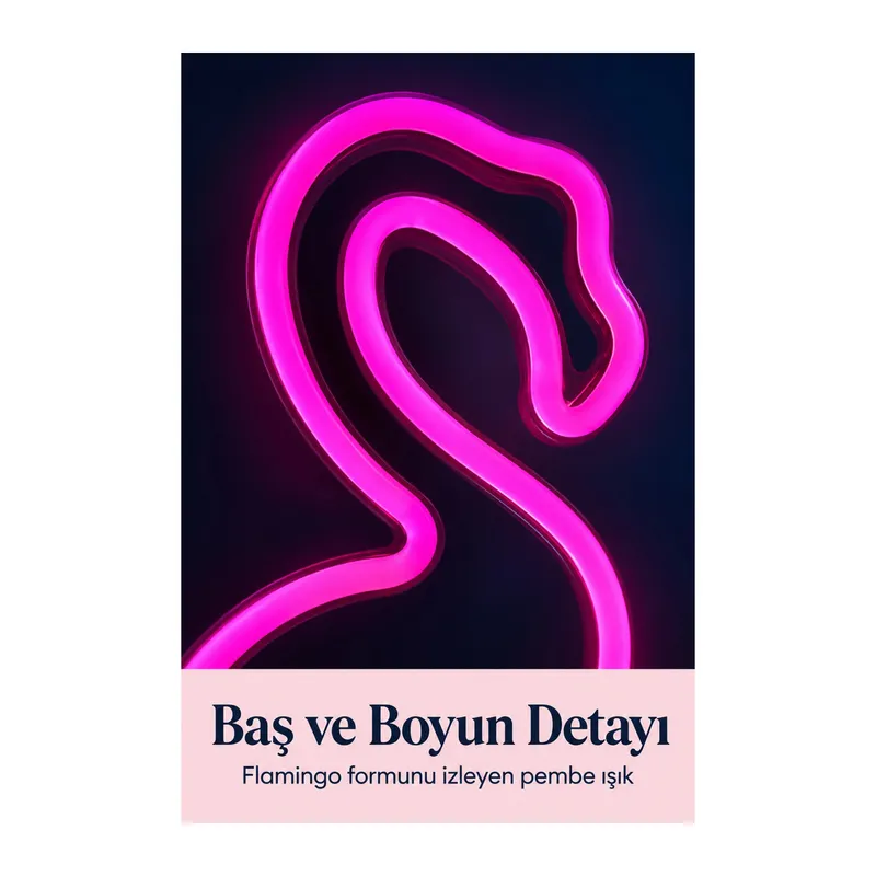Flamingo LED Lamba USB Kablolu Beyaz Gövdeli