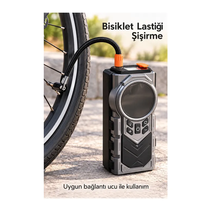 Otomobil ve Motosiklet Lastikleri İçin Dijital Hava Pompası