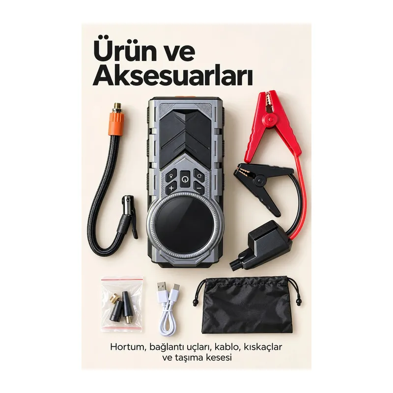 Ayarlanan Basınçta Otomatik Duran Dijital Lastik Şişirme Pompası