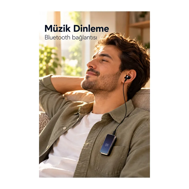 Tek Kulaklıklı Bluetooth Kulaklık Klipsli ve Yan Tuşlu