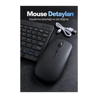 Bluetooth Klavye Mouse Seti Türkçe Tuş Dizilimli Beyaz