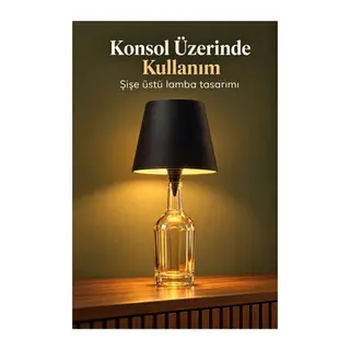 Şişe Üstü Abajur Type C Girişli Dekoratif Masa Lambası