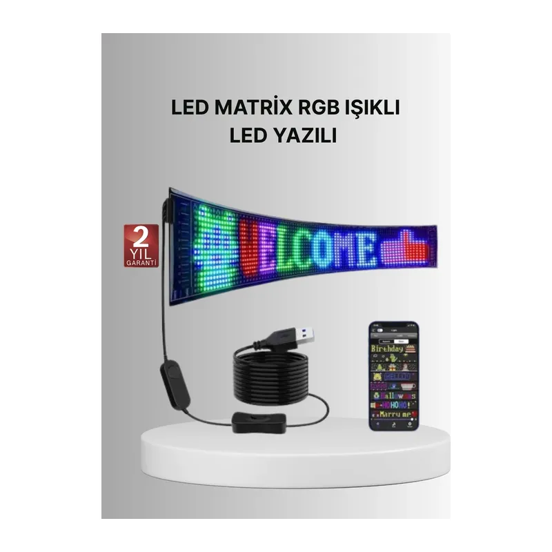 Gece Kullanıma Uygun Pixel RGB LED Panel Estetik Atmosfer Işığı