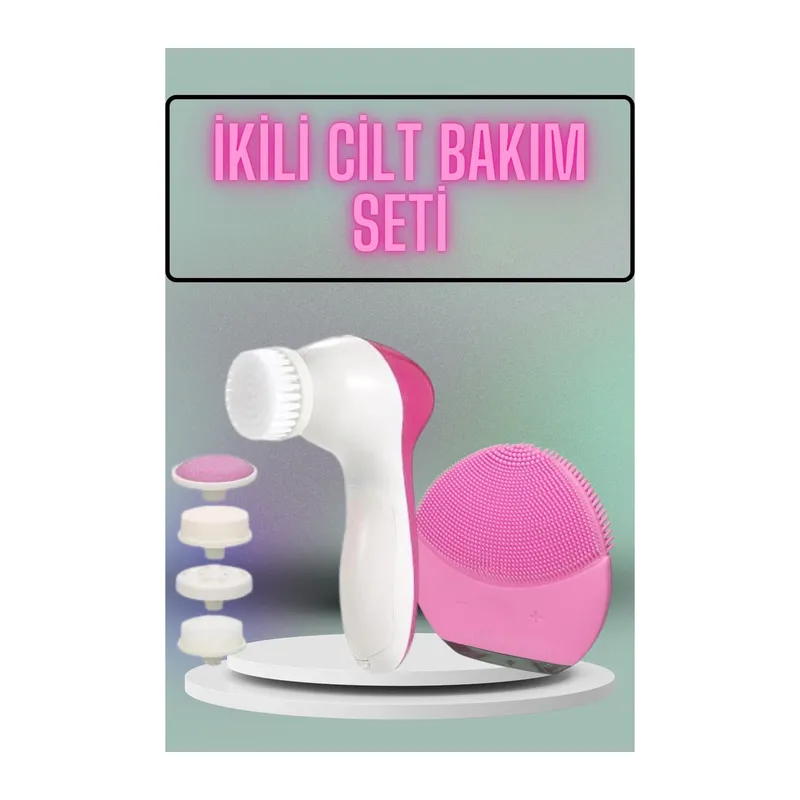 İkili Cilt Bakım Seti 5 Başlıklı Yüz Temizleme ve Masaj Aleti Canlandırıcı ve Onarıcı
