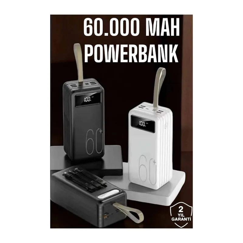 Powerbank 60.000 MAH Dijital Göstergeli 4 Portlu Taşınabilir