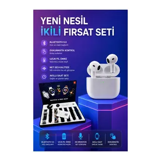 3.Nesil TWS Bluetooth Kulaklık Bluetooth Bağlantılı Akıllı Saat Amoled Ekran Plastik Hasır Kordon