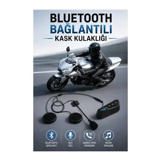 Kask Kulaklığı Motosiklet Intercom Interkom Dinleme Konuşma Özellikli Su Geçirmez