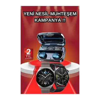 İkili Set Akıllı Saat Ve Bluetooth Kulaklık Kablosuz Uzun Pil Ömrü Spor Modları