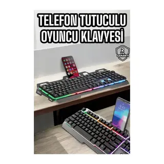 Klavyesi Q Klavye RGB Işıklı Mouse Hediyeli