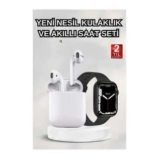 2025 Model Akıllı Saat ve 2.Nesil TWS Bluetooth Kulaklık ANC Özelliği Amoled Ekran