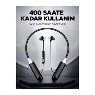 Spor İçin Bluetooth Boyun Kulaklığı Mikrofonlu Kablosuz Kulak İçi Müzik ve Telefon Kulaklığı