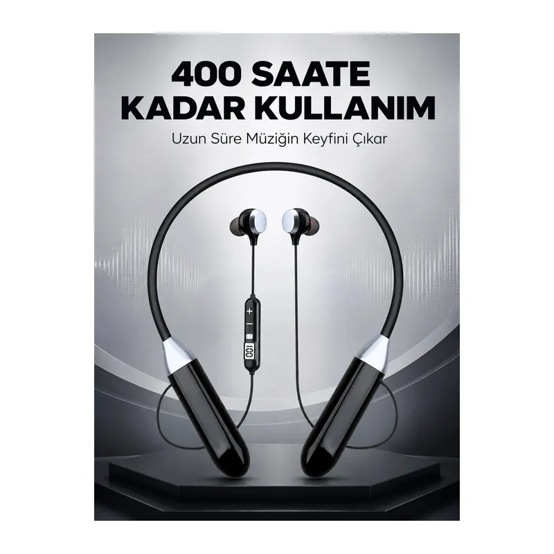Spor İçin Bluetooth Boyun Kulaklığı Mikrofonlu Kablosuz Kulak İçi Müzik ve Telefon Kulaklığı