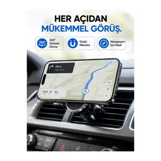 Araç İçi Manyetik Telefon Tutucu Havalandırma Izgarası Uyumlu Telefon Tutacağı
