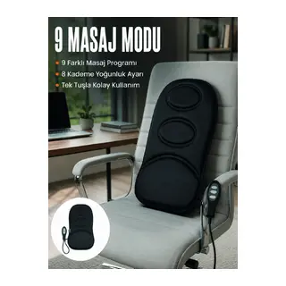 Motorlu Isıtmalı Masaj Minderi Masaj Modlu Ev, Ofis ve Araç Koltuk Pedi