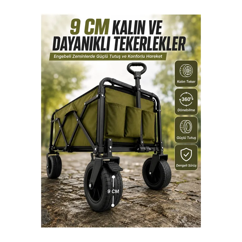 Extra Cepli Katlanabilir Wagon Arabası ile Pratik ve Düzenli Taşıma