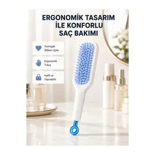 Pratik Mekanizmalı Saç Tarağı – Kendi Kendini Temizler, Taşınabilir
