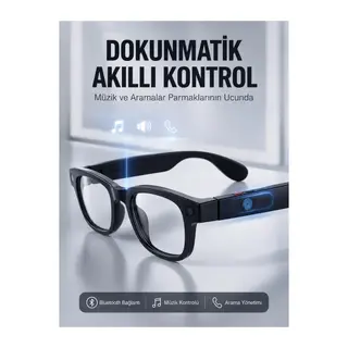 Siyah Akıllı Kamera Gözlüğü 8 MP Fotoğraf Video Çekimli AI Görüntü Tanıma Çoklu Dil Çeviri Bluetooth Wi-Fi Özellikli