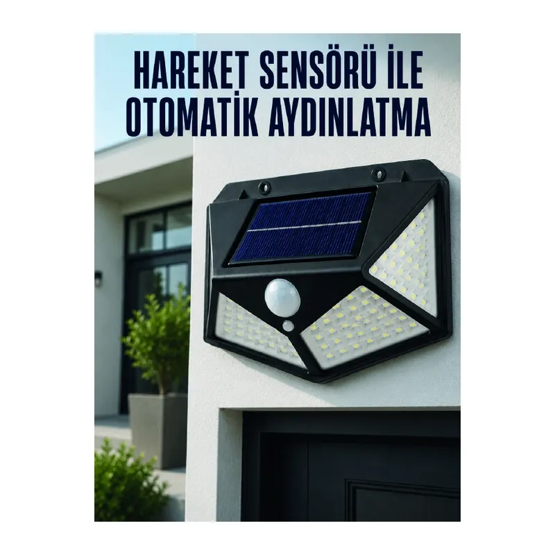 Hareket Sensörlü Güneş Enerjili Duvar Lambası Dış Mekan İçin Güçlü LED Aydınlatma