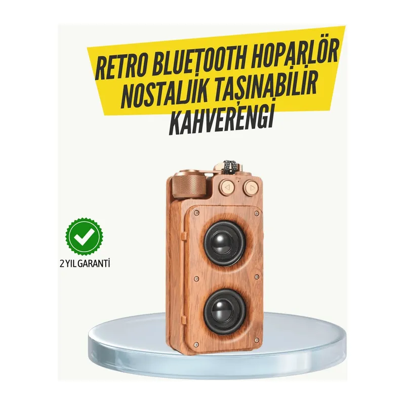Klasik Görünümlü Bluetooth Hoparlör 360 Derece Stereo ve Radyo