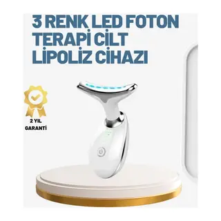 Cilt Yenileyici Şarjlı Güzellik Aleti – Pozitif/Negatif İyon, Titreşimli Masaj ve Kırmızı-Mavi-Yeşil Işıkla
