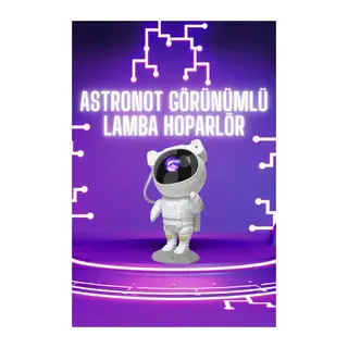 Astronot Şeklinde Bluetooth Hoparlör Gökyüzü Kumandalı Aydınlatma Lamba