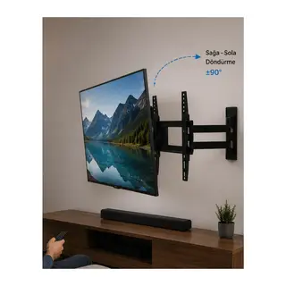LCD LED TV Duvar Aparatı Çift Kollu Hareketli Askı Sistemi
