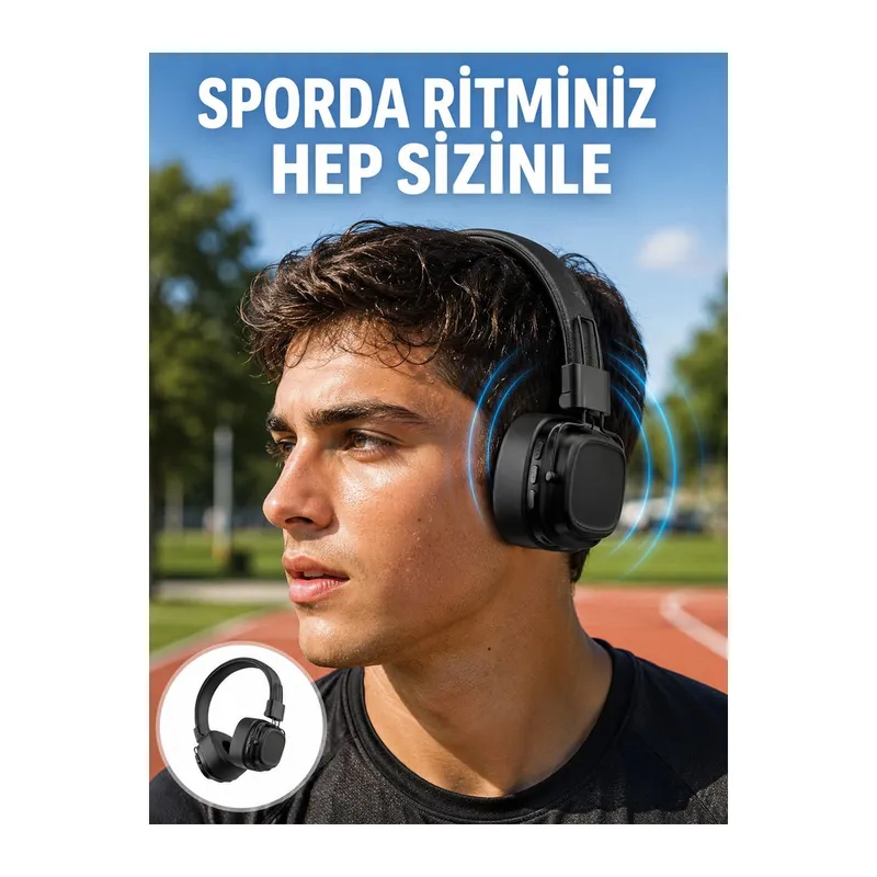 Katlanabilir Tasarımlı Taşınabilir Kablosuz Müzik Kulaklığı Yeni Nesil