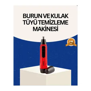 Raks Kırmızı Tüy Temizleme Cihazı Kulak Burun Pilli Ergonomik