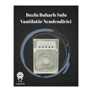 USB Bağlantılı 3'ü 1 Arada Nemlendirici Mini Klima Fan | 7 Renk Işıklı