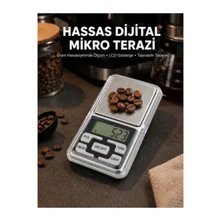 300 Gr Hassas Cep Terazisi Mavi Işıklı LCD Ekranlı
