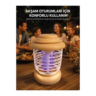 Mor Işık Destekli Kamp ve Bahçe Sinek Kovucu Lamba