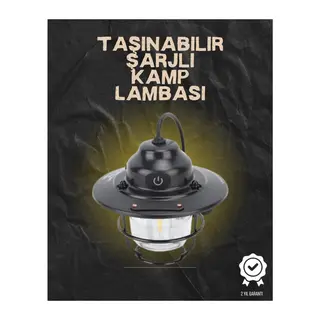 Kamp ve Bahçe İçin Retro LED Fener – Sıcak Işık, Uzun Ömürlü Batarya