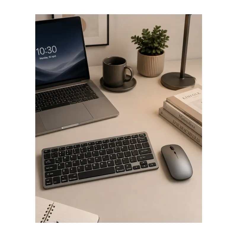Bluetooth ve 2.4G Destekli Kablosuz Klavye Mouse Seti Şarj Edilebilir