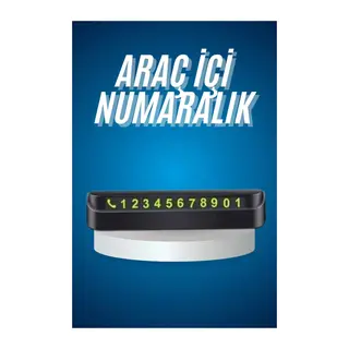 Araç İçi Numaratör Numaralık Oto Cam Kartı Fosforlu Numaratör