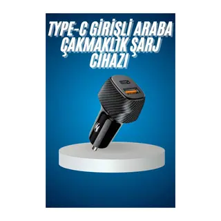 Araç İçi Hızlı Şarj Soketi 38W Oto Çakmaklık Type-C Araba Çakmaklık