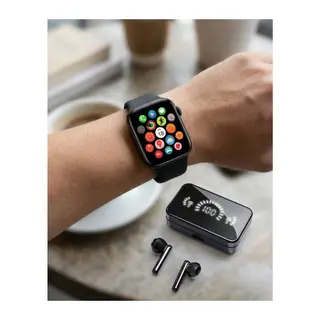 Akıllı Saat ve Bluetooth Kulaklık Seti AMOLED Ekran Uzun Batarya ve Kablosuz Kullanım