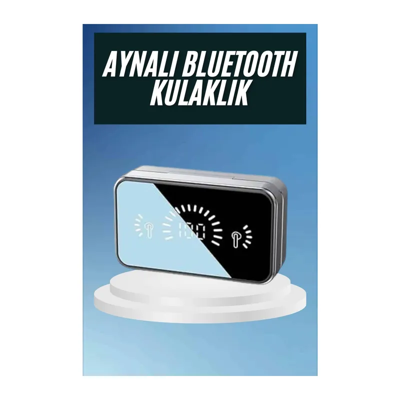 Powerbankli Bluetooth Kulaklık Yüksek Ses Aynalı Çift Dijital Gösterge Ekranı