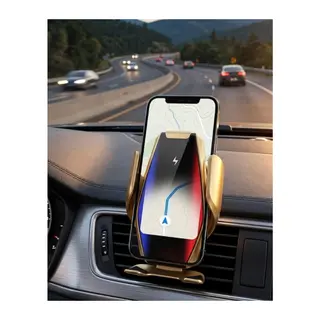 Kablosuz Şarjlı Araç Telefon Tutucu Sensörlü Otomatik Kilit 360 Derece Döner