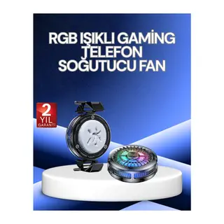 RGB Işıklı Telefon Soğutucu Fan Gaming Cooler Süper Hızlı Soğutma