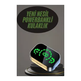 Kablosuz Bluetooth Kulaklık Çift Telefon Destekli Powerbankli Dijital Göstergeli