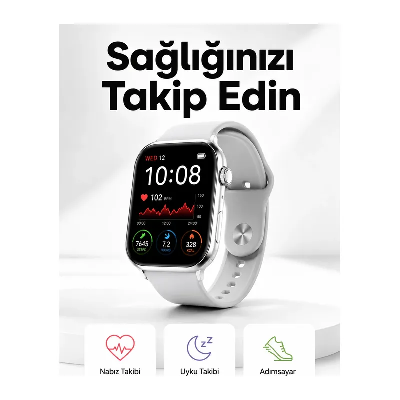 Yeni Nesil Akıllı Saat Adımsayar, GPS, Nabız Ölçer, Uyku ve Sağlık Takibi (Kopya)