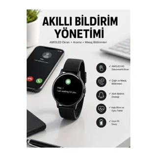 Akıllı Saat Çok Fonksiyonlu Sesli Görüşme NFC Uyumlu Amoled Ekran Yeni Nesil