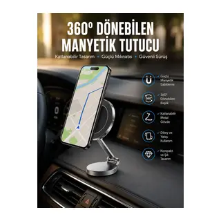 Yeni Nesil Araç İçi Mıknatıslı Telefon Tutacağı Tüm Telefonlara Uyumlu