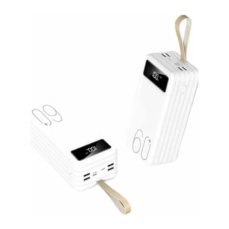 Powerbank 60.000 Mah Taşınabilir Şarj Hızlı El Fenerli Dijital Göstergeli