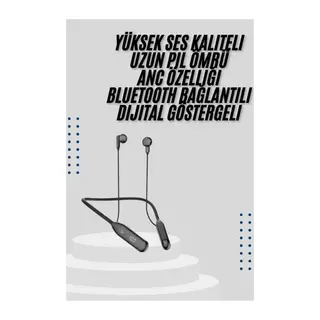 Kablolu Kulak İçi Bluetooth Kulaklık 60 Saat ANC Özellikli Boyun Bantlı