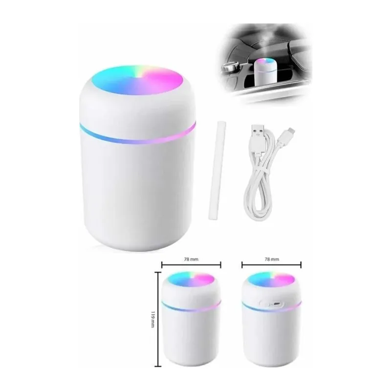 Hava Nemlendirici Buhar Makinesi Led Işıklı USB Dekoratif Nemlendirici